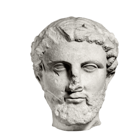 Sculpture en pierre ancienne d'un visage